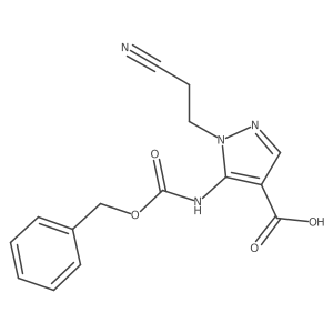 1-(2-Cyanoethyl)-5-(phenylmethoxycarbonylamino)pyrazole-4-carboxylic acid结构式