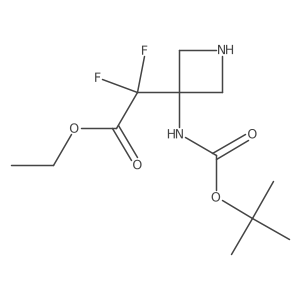 Ethyl 2-[3-(tert-butoxycarbonylamino)azetidin-3-yl]-2,2-difluoro-acetate结构式