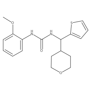 1-(2-methoxyphenyl)-3-((tetrahydro-2H-pyran-4-yl)(thiophen-2-yl)methyl)urea结构式