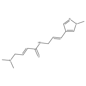 (2E)-4-(dimethylamino)-N-[3-(1-methyl-1H-pyrazol-4-yl)prop-2-en-1-yl]but-2-enamide结构式
