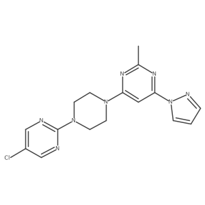 4-[4-(5-chloropyrimidin-2-yl)piperazin-1-yl]-2-methyl-6-(1H-pyrazol-1-yl)pyrimidine结构式