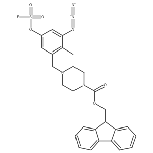 (9H-fluoren-9-yl)methyl 4-({3-azido-5-[(fluorosulfonyl)oxy]-2-methylphenyl}methyl)piperazine-1-carboxylate结构式