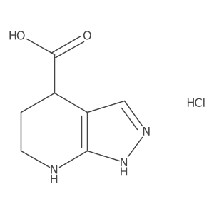 4,5,6,7-Tetrahydro-1H-pyrazolo[3,4-b]pyridine-4-carboxylic acid;hydrochloride Structure