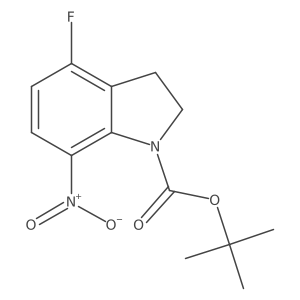 tert-butyl 4-fluoro-7-nitro-2,3-dihydro-1H-indole-1-carboxylate结构式