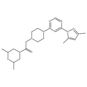 2-{4-[6-(3,5-dimethyl-1H-pyrazol-1-yl)pyrimidin-4-yl]piperazin-1-yl}-1-(2,6-dimethylmorpholin-4-yl)ethan-1-one Structure