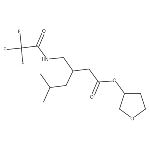 oxolan-3-yl (3S)-5-methyl-3-[(2,2,2-trifluoroacetamido)methyl]hexanoate结构式