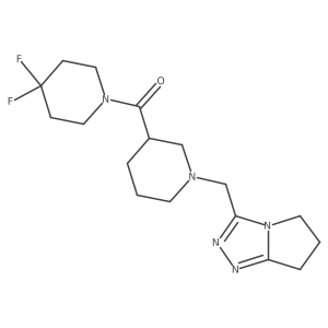 4,4-difluoro-1-[1-({5H,6H,7H-pyrrolo[2,1-c][1,2,4]triazol-3-yl}methyl)piperidine-3-carbonyl]piperidine结构式