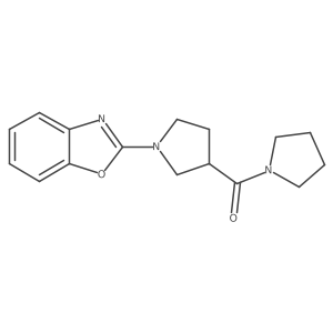 2-[3-(Pyrrolidine-1-carbonyl)pyrrolidin-1-yl]-1,3-benzoxazole结构式