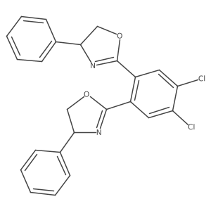 (4R,4'R)-2,2'-(4,5-Dichloro-1,2-phenylene)bis(4-phenyl-4,5-dihydrooxazole) Structure