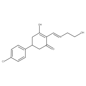 5-(4-Chlorophenyl)-2-{[(2-hydroxyethyl)amino]methylene}cyclohexane-1,3-dione结构式