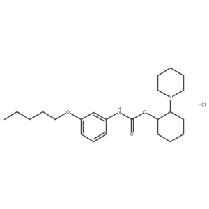2-(Piperidin-1-yl)cyclohexyl hydrogen [3-(pentyloxy)phenyl]carbonimidate--hydrogen chloride (1/1)结构式