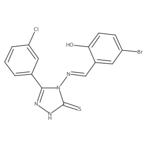 4-((5-Bromo-2-hydroxybenzylidene)amino)-3-(3-chlorophenyl)-1H-1,2,4-triazole-5(4H)-thione Structure