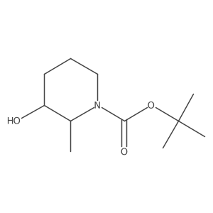 Tert-butyl (2R,3S)-3-hydroxy-2-methyl-piperidine-1-carboxylate结构式