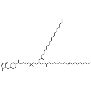 (2R)-3-(((2-(4-((2,5-Dioxo-2,5-dihydro-1H-pyrrol-1-yl)methyl)cyclohexane-1-carboxamido)ethoxy)(hydroxy)phosphoryl)oxy)propane-1,2-diyl dioleate结构式