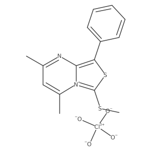 2,4-Dimethyl-6-(methylthio)-8-phenylthiazolo[3,4-a]pyrimidin-5-ium perchlorate Structure