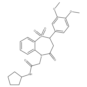 N-cyclopentyl-2-(2-(3,4-dimethoxyphenyl)-1,1-dioxido-4-oxo-3,4-dihydrobenzo[b][1,4]thiazepin-5(2H)-yl)acetamide Structure
