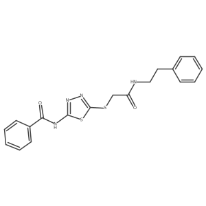 N-[5-[2-oxo-2-(2-phenylethylamino)ethyl]sulfanyl-1,3,4-thiadiazol-2-yl]benzamide结构式
