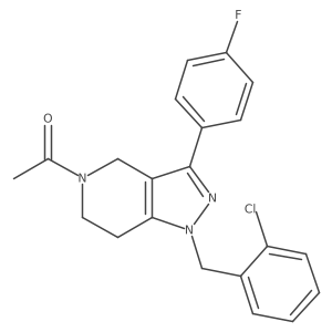 1h-Pyrazolo[4,3-c]pyridine,5-acetyl-1-[(2-chlorophenyl)methyl]-3-(4-fluorophenyl)-4,5,6,7-tetrahydro- Structure
