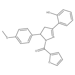 2-[1-(furan-2-carbonyl)-5-(4-methoxyphenyl)-4,5-dihydro-1H-pyrazol-3-yl]phenol Structure