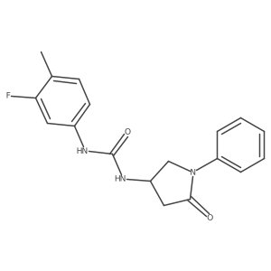 1-(3-Fluoro-4-methylphenyl)-3-(5-oxo-1-phenylpyrrolidin-3-yl)urea Structure