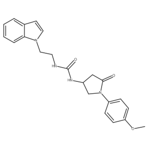 1-(2-(1H-indol-1-yl)ethyl)-3-(1-(4-methoxyphenyl)-5-oxopyrrolidin-3-yl)urea Structure