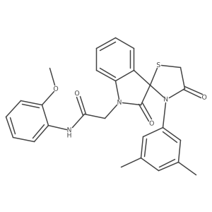 2-[3'-(3,5-dimethylphenyl)-2,4'-dioxo-1,2-dihydrospiro[indole-3,2'-[1,3]thiazolidine]-1-yl]-N-(2-methoxyphenyl)acetamide Structure
