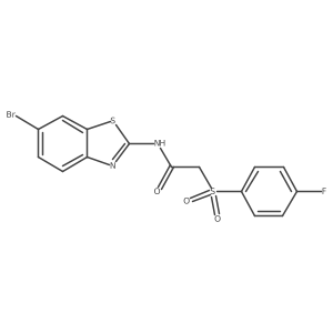 N-(6-bromobenzo[d]thiazol-2-yl)-2-((4-fluorophenyl)sulfonyl)acetamide结构式