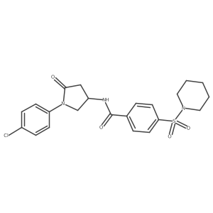 N-[1-(4-chlorophenyl)-5-oxopyrrolidin-3-yl]-4-(piperidine-1-sulfonyl)benzamide Structure