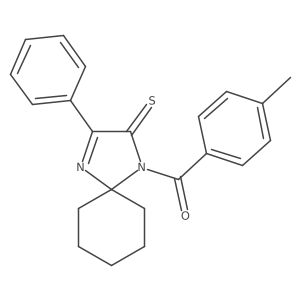 1-(4-Methylbenzoyl)-3-phenyl-1,4-diazaspiro[4.5]dec-3-ene-2-thione结构式