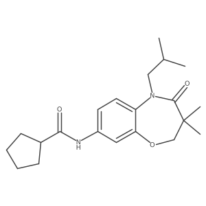 N-(5-isobutyl-3,3-dimethyl-4-oxo-2,3,4,5-tetrahydrobenzo[b][1,4]oxazepin-8-yl)cyclopentanecarboxamide结构式