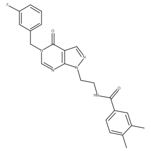 N-(2-(5-(3-fluorobenzyl)-4-oxo-4,5-dihydro-1H-pyrazolo[3,4-d]pyrimidin-1-yl)ethyl)-3,4-dimethylbenzamide结构式
