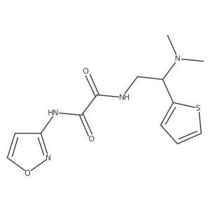 N1-(2-(dimethylamino)-2-(thiophen-2-yl)ethyl)-N2-(isoxazol-3-yl)oxalamide结构式