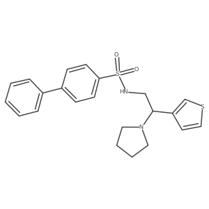 N-(2-(pyrrolidin-1-yl)-2-(thiophen-3-yl)ethyl)-[1,1'-biphenyl]-4-sulfonamide结构式