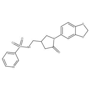 N-{[1-(2H-1,3-benzodioxol-5-yl)-5-oxopyrrolidin-3-yl]methyl}pyridine-3-sulfonamide结构式