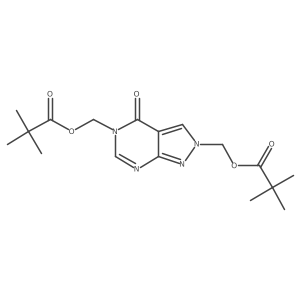 (4-Oxo-2H-pyrazolo[3,4-d]pyrimidine-2,5(4H)-diyl)bis(methylene) bis(2,2-dimethylpropanoate)结构式