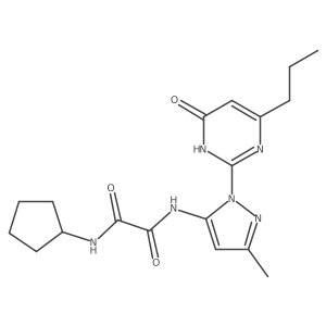 N1-cyclopentyl-N2-(3-methyl-1-(6-oxo-4-propyl-1,6-dihydropyrimidin-2-yl)-1H-pyrazol-5-yl)oxalamide结构式