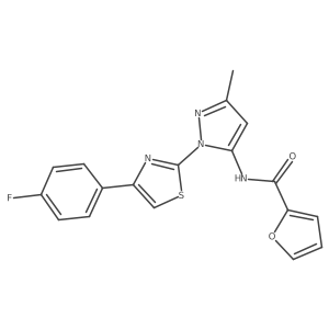 N-{1-[4-(4-fluorophenyl)-1,3-thiazol-2-yl]-3-methyl-1H-pyrazol-5-yl}furan-2-carboxamide Structure