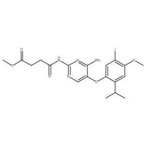Methyl 3-(5-(5-iodo-2-isopropyl-4-methoxyphenoxy)-4-aminopyrimidin-2-ylcarbamoyl)propanoate Structure