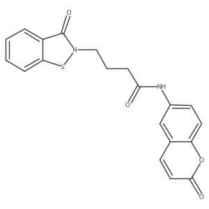 4-(3-oxo-1,2-benzothiazol-2(3H)-yl)-N-(2-oxo-2H-chromen-6-yl)butanamide Structure