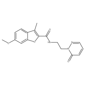 6-methoxy-3-methyl-N-[2-(6-oxopyridazin-1-yl)ethyl]benzofuran-2-carboxamide Structure