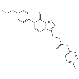 N-(4-chlorophenyl)-2-[[7-(4-ethoxyphenyl)-8-oxo-[1,2,4]triazolo[4,3-a]pyrazin-3-yl]sulfanyl]acetamide结构式