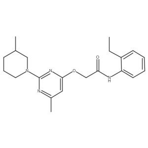 N-(2-ethylphenyl)-2-{[6-methyl-2-(3-methylpiperidin-1-yl)pyrimidin-4-yl]oxy}acetamide Structure