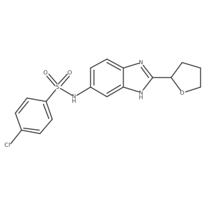 4-chloro-N-[2-(tetrahydrofuran-2-yl)-1H-benzimidazol-5-yl]benzenesulfonamide结构式