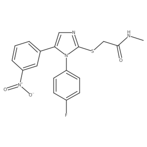 2-((1-(4-fluorophenyl)-5-(3-nitrophenyl)-1H-imidazol-2-yl)thio)-N-methylacetamide结构式