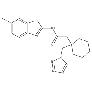N-[(2Z)-6-methyl-1,3-benzothiazol-2(3H)-ylidene]-2-[1-(1H-tetrazol-1-ylmethyl)cyclohexyl]acetamide结构式