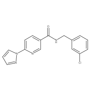 N-(3-chlorobenzyl)-6-(1H-pyrazol-1-yl)nicotinamide Structure