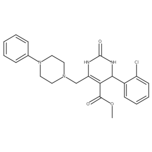 Methyl 4-(2-chlorophenyl)-2-oxo-6-[(4-phenylpiperazin-1-yl)methyl]-1,2,3,4-tetrahydropyrimidine-5-carboxylate结构式