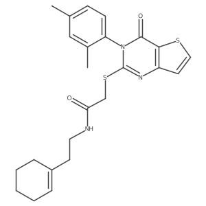 N-[2-(cyclohex-1-en-1-yl)ethyl]-2-{[3-(2,4-dimethylphenyl)-4-oxo-3,4-dihydrothieno[3,2-d]pyrimidin-2-yl]sulfanyl}acetamide Structure