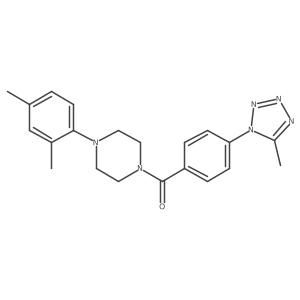 [4-(2,4-dimethylphenyl)piperazin-1-yl][4-(5-methyl-1H-tetrazol-1-yl)phenyl]methanone Structure