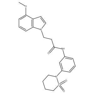 N-[3-(1,1-dioxido-1,2-thiazinan-2-yl)phenyl]-3-(4-methoxy-1H-indol-1-yl)propanamide Structure
